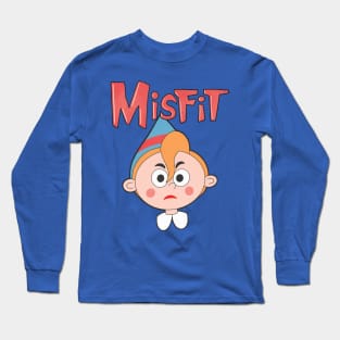 Misfit Elf 1 Blue and Red Long Sleeve T-Shirt